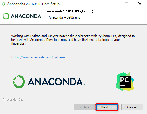 anacondaのインストール画面8