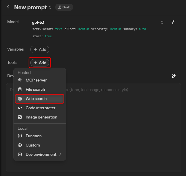 Web Searchの設定1